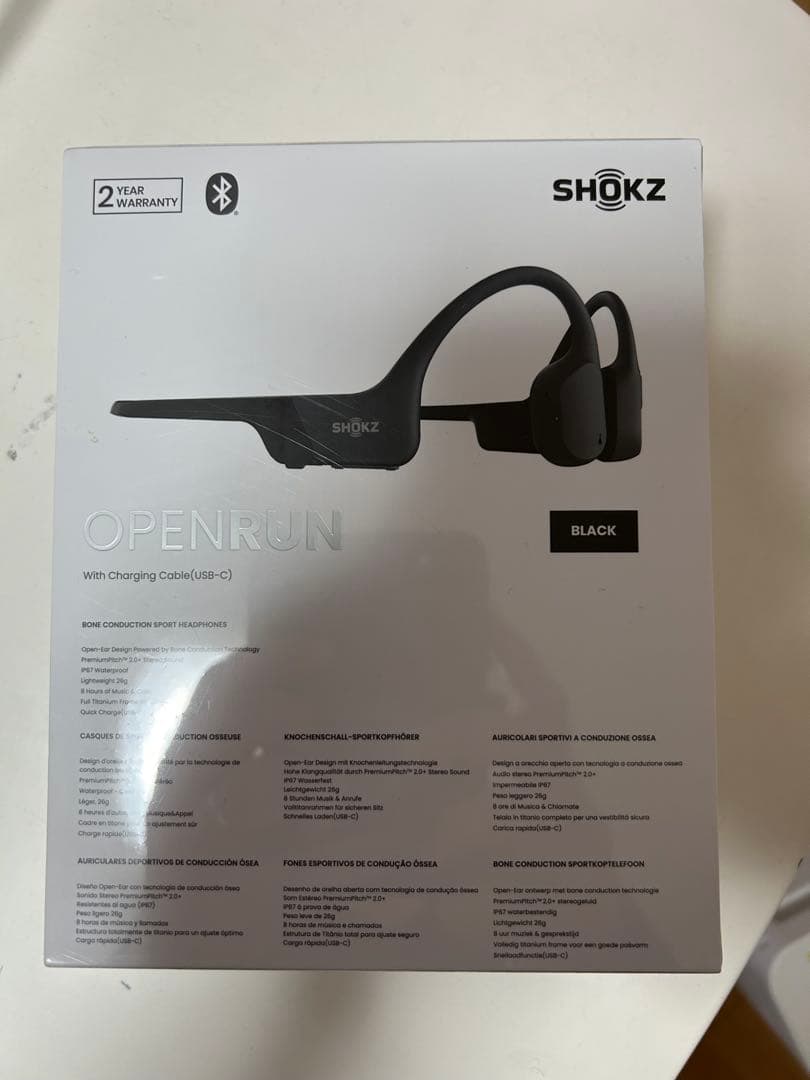 SHOKZ OPENRUN 骨伝導イヤホン ブラック ショックス