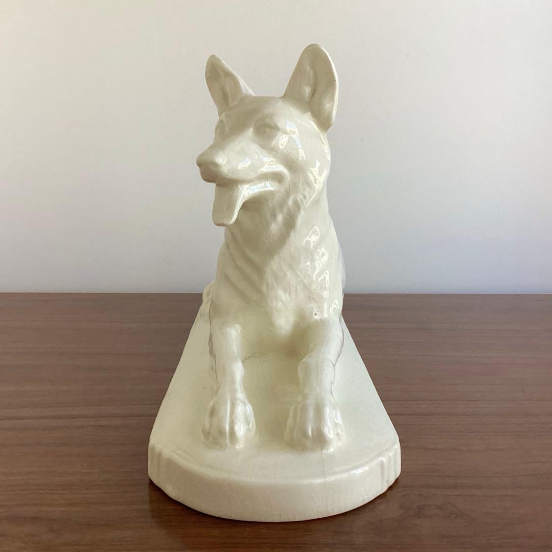フランスアンティーク ♧ サルグミンヌ ♧ 陶器のジャーマンシェパード像