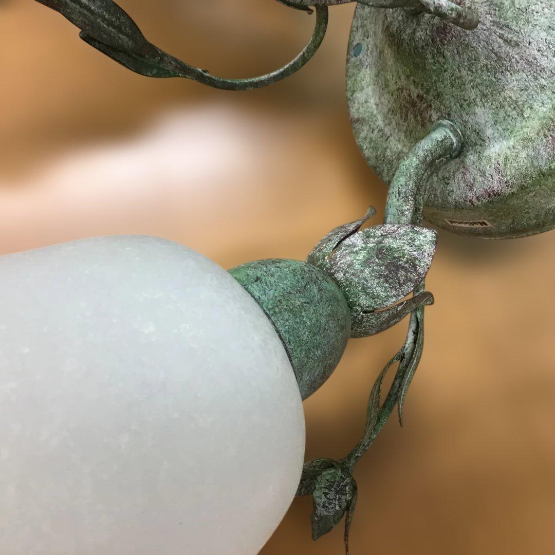 ナショナル　イタリア製　フラワー装飾シャンデリア 3灯