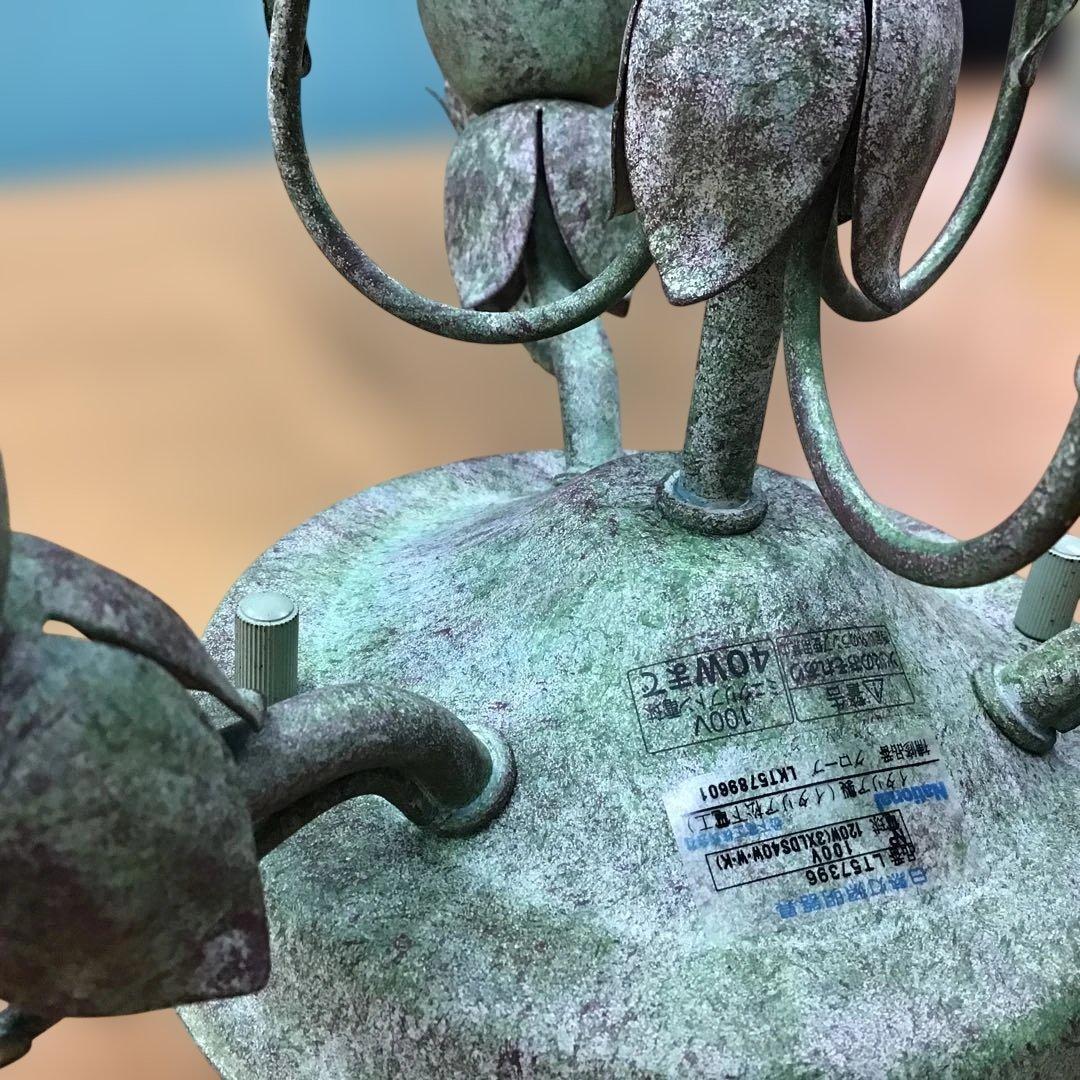 ナショナル　イタリア製　フラワー装飾シャンデリア 3灯