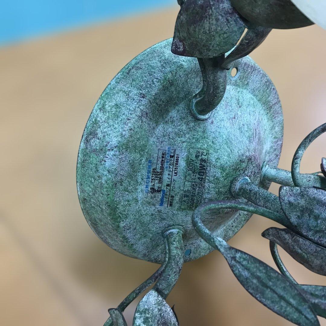 ナショナル　イタリア製　フラワー装飾シャンデリア 3灯