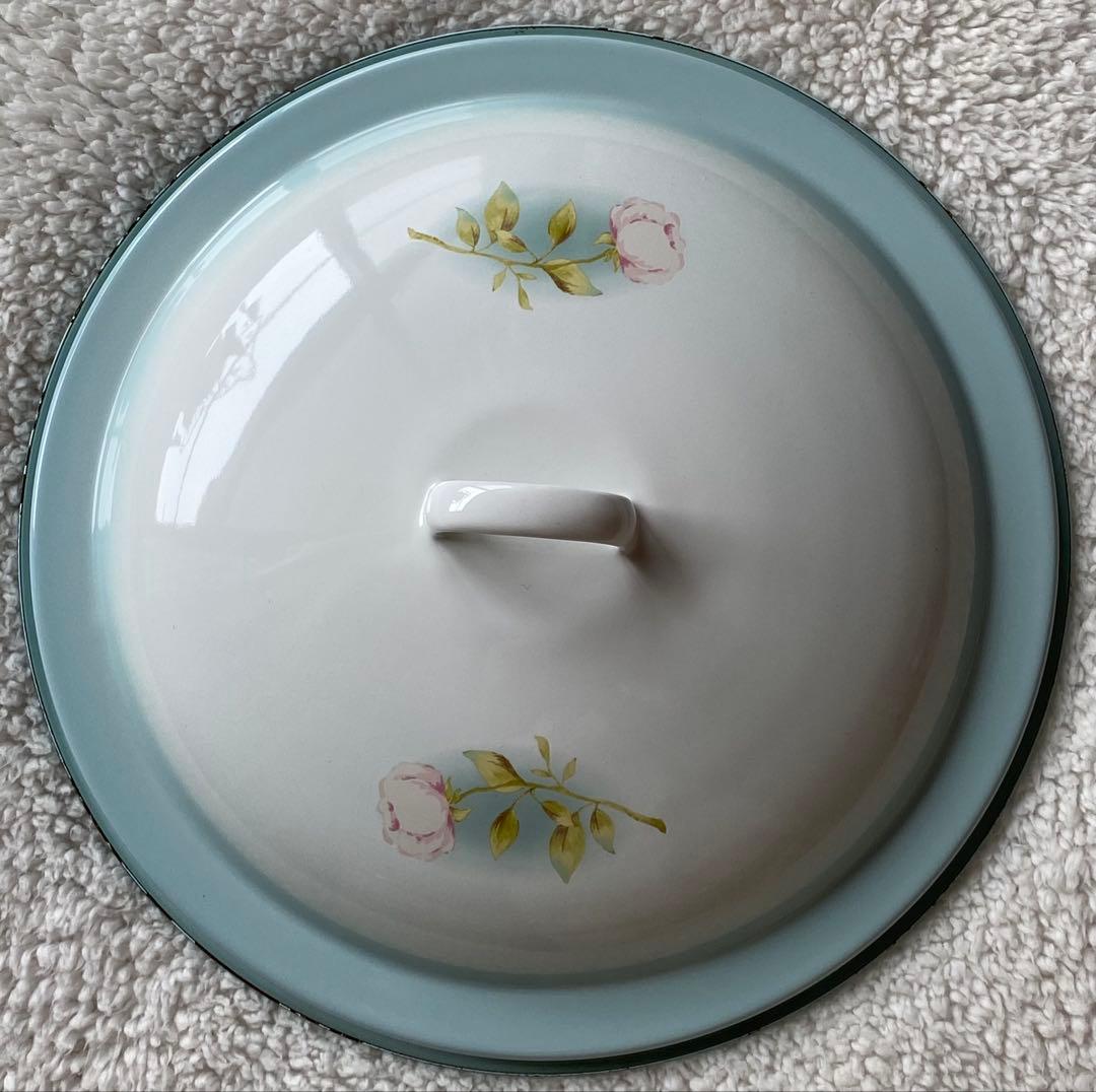 イマン　ポワージュ　ホーロー製蓋付き特大バケツ　ストッカー　目立つ欠け無し❣️