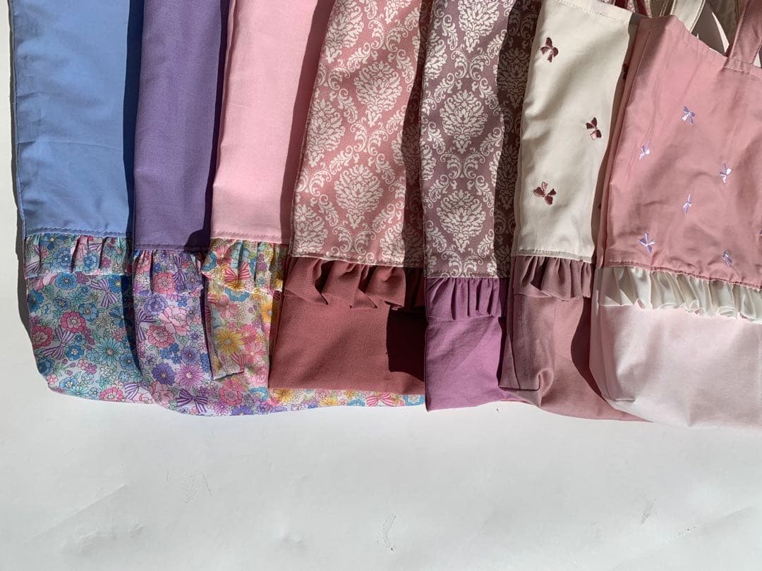 5点セット ピンク色 リボン刺繍 レッスンバッグ 上履き袋 体操服袋 入学