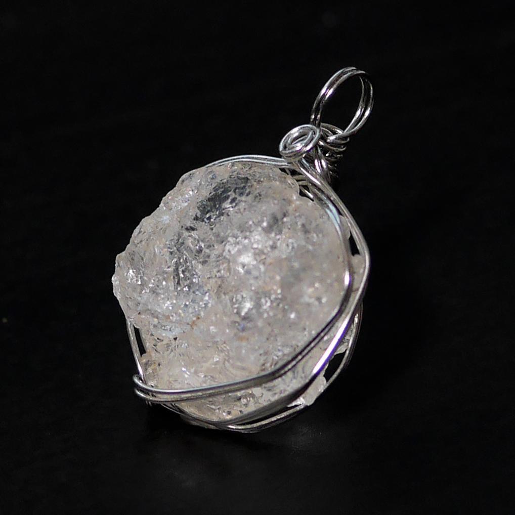 ワイヤー巻き☆宝石質 強蛍光 ハイアライトオパール（チェーン付）