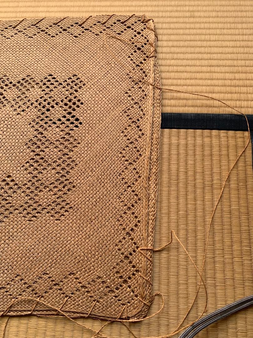 い草 透かし模様 座布団カバー 4枚セット　骨董　時代物　昭和