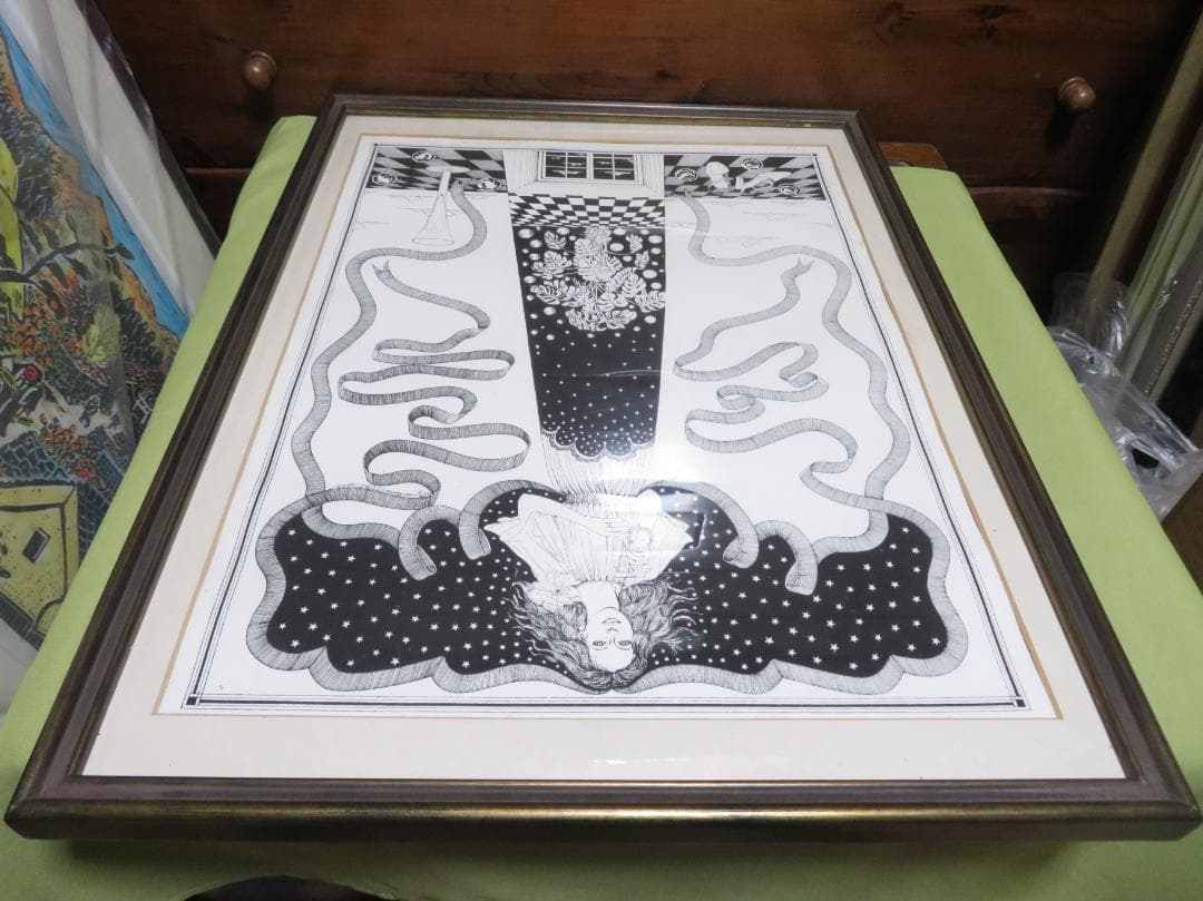 安垣春一　「女性像」　リトグラフ（9/15）　西日本スポーツ新聞イラスト担当