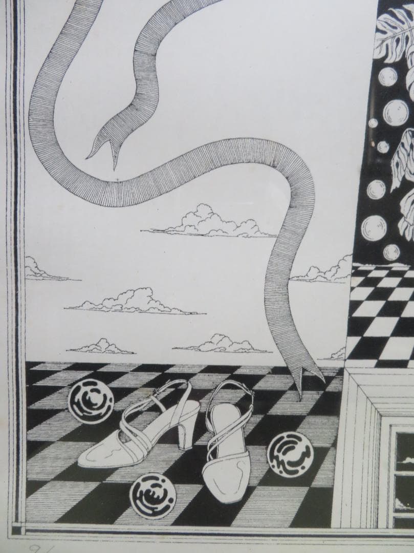 安垣春一　「女性像」　リトグラフ（9/15）　西日本スポーツ新聞イラスト担当