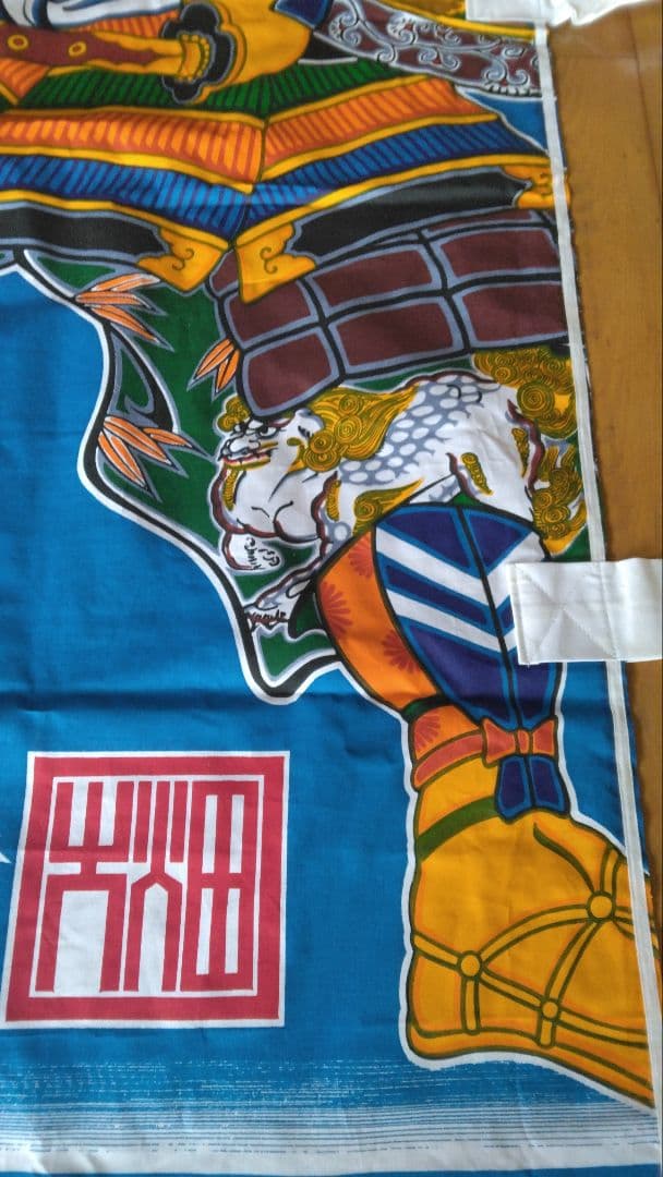 6m武者絵のぼり旗 未使用品 大畑耕雲 端午の節句 丸に竹笹に雀家紋アンティーク