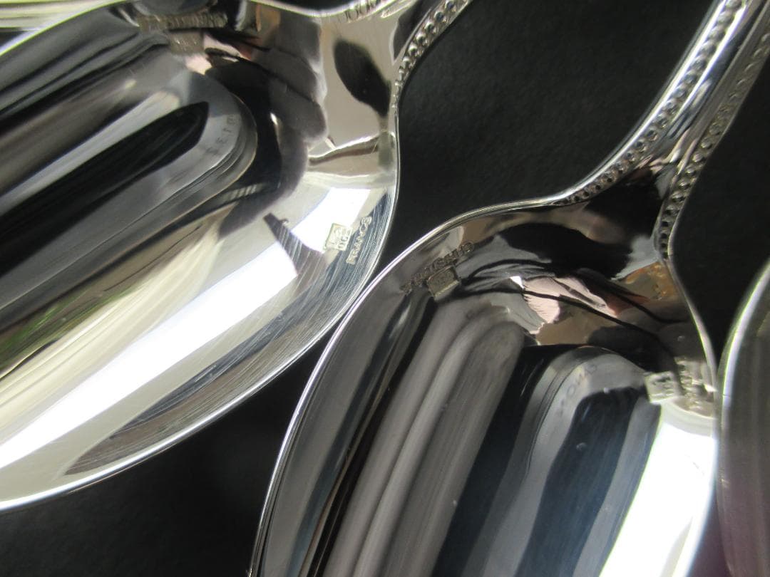 極美品☆高級銀器クリストフルシルバー銀P　コーヒースプーン6本　人気のパール