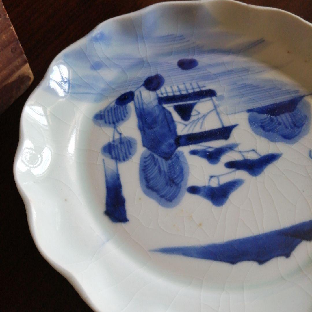 伊万里　染付輪花縁皿　10枚　16.3cm　幕末〜明治期