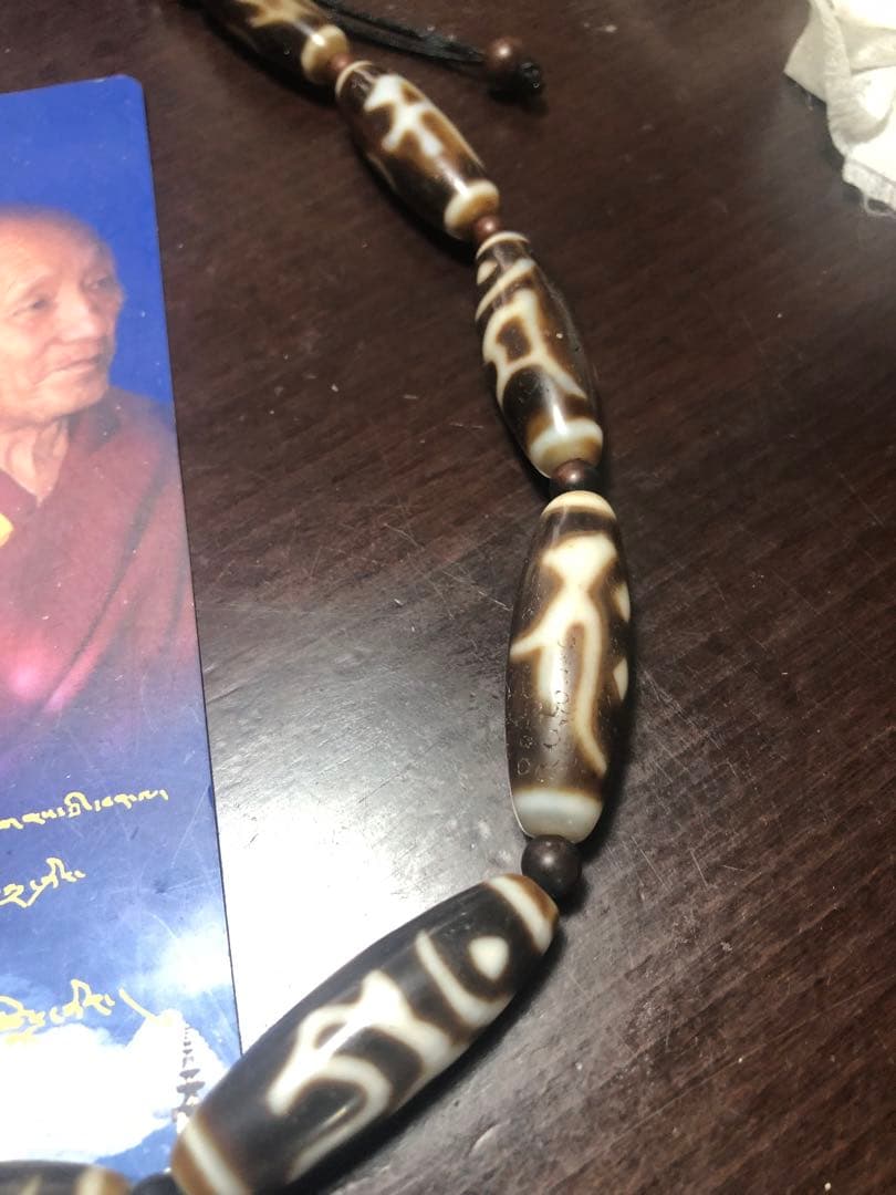 上肯老礦天珠‼️西蔵老礦手工伝承佛龍眼十一仏梵字天珠ネックレス