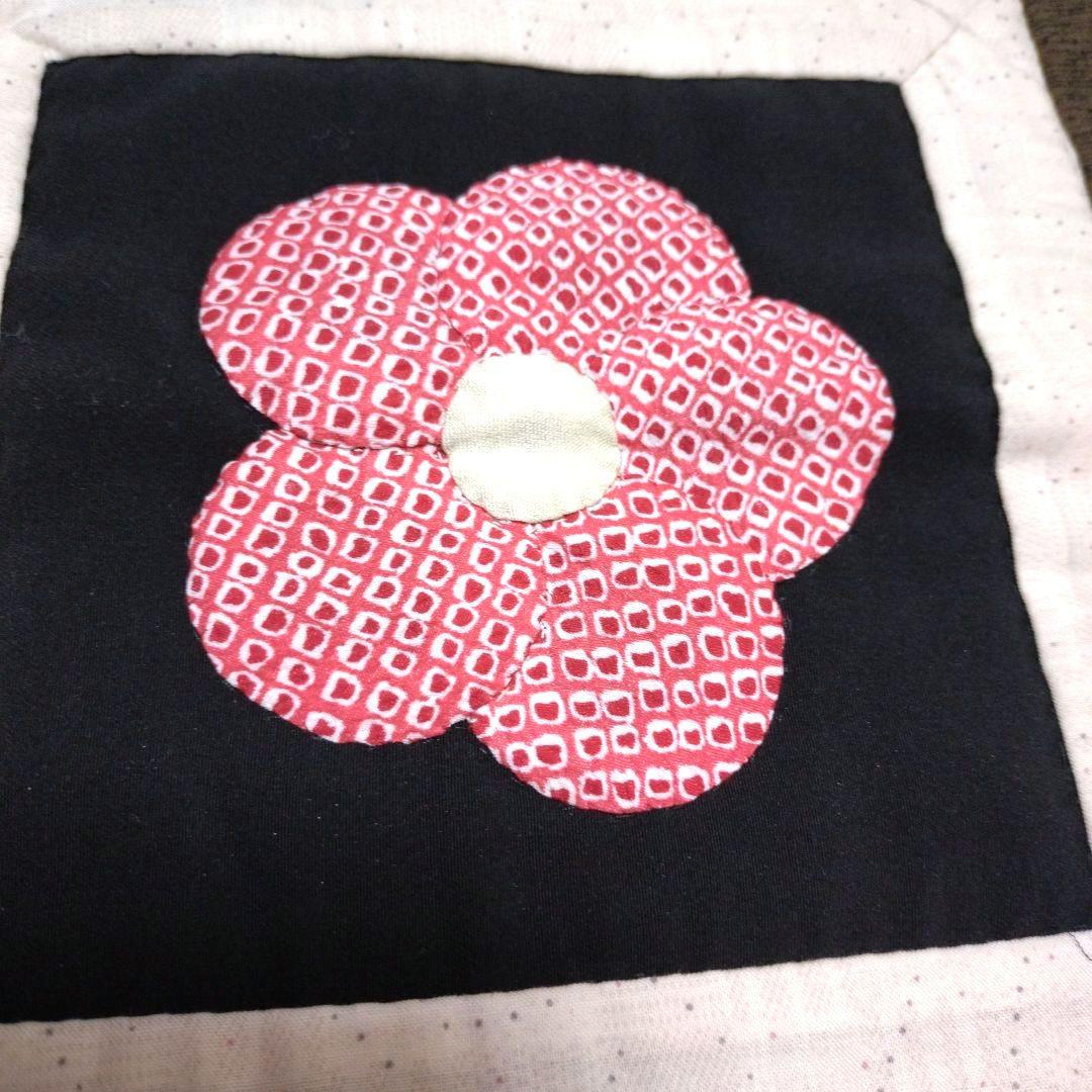 ハンドメイド　パッチワーク　キルト　タペストリー　マルチカバー　「希望の花」