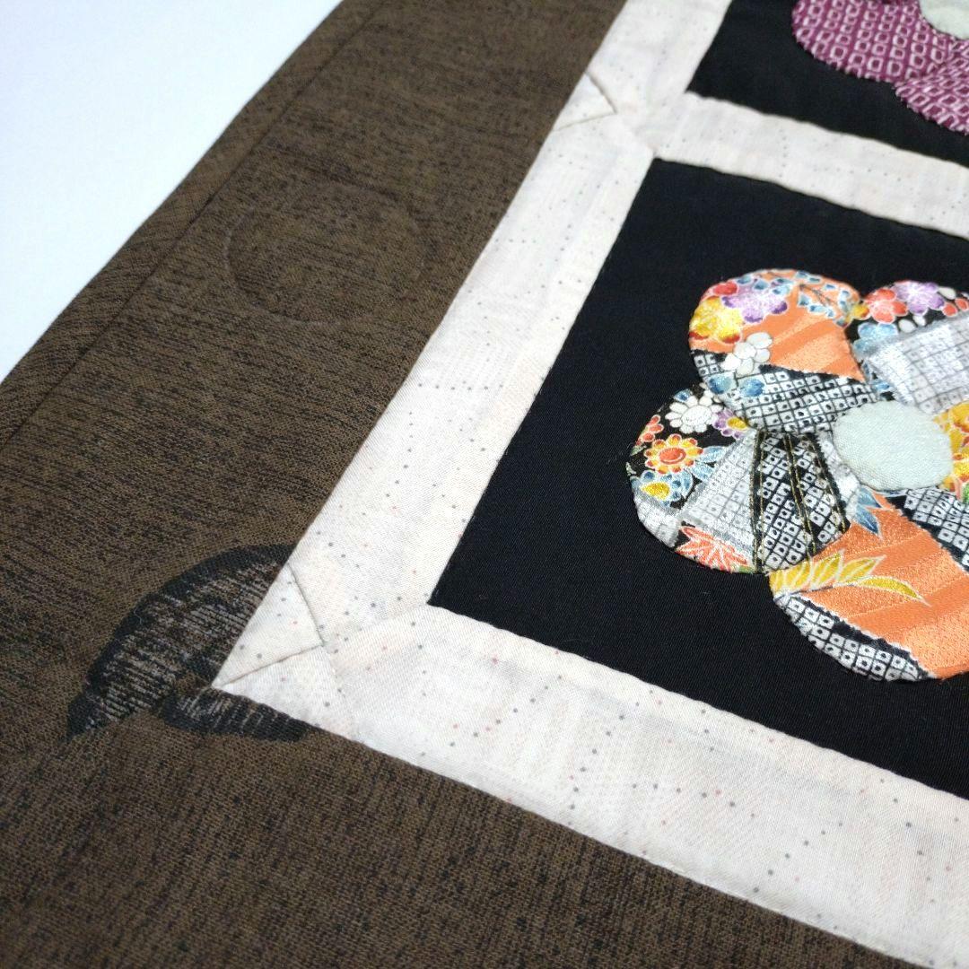 ハンドメイド　パッチワーク　キルト　タペストリー　マルチカバー　「希望の花」