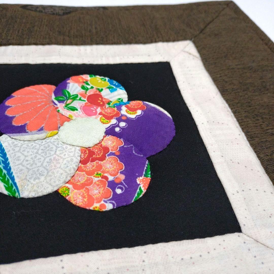 ハンドメイド　パッチワーク　キルト　タペストリー　マルチカバー　「希望の花」