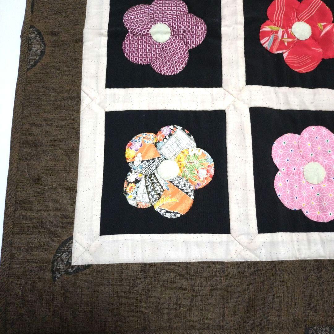 ハンドメイド　パッチワーク　キルト　タペストリー　マルチカバー　「希望の花」
