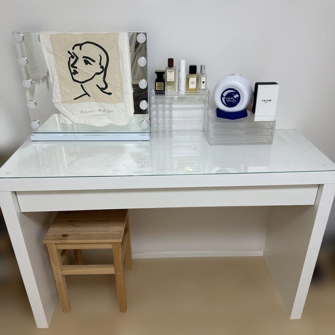 天板付き　IKEA イケア マルム デスク ドレッサー