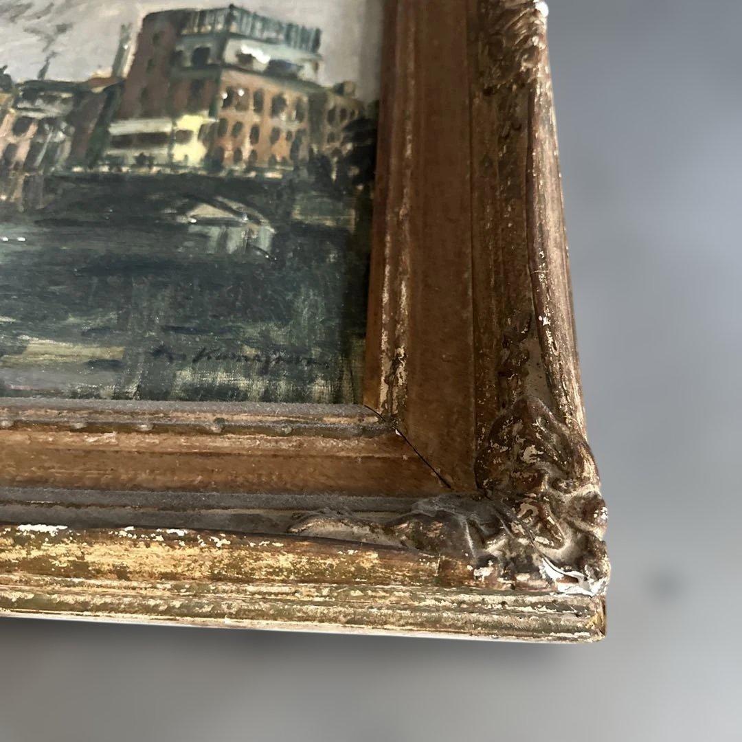 もっと瞬間的お値下げ❣️ヴィンテージ　味ありすぎる❣️油彩画 都市の風景