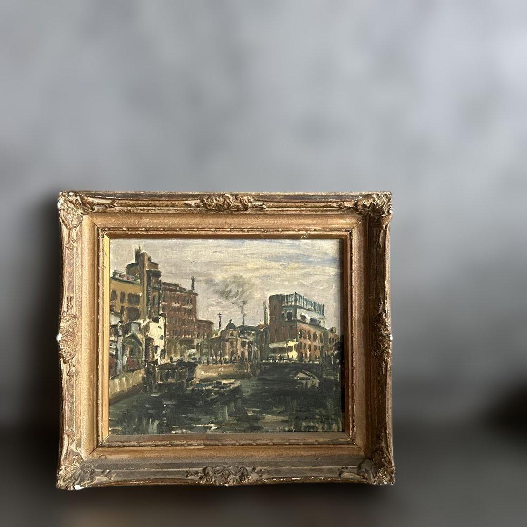 もっと瞬間的お値下げ❣️ヴィンテージ　味ありすぎる❣️油彩画 都市の風景