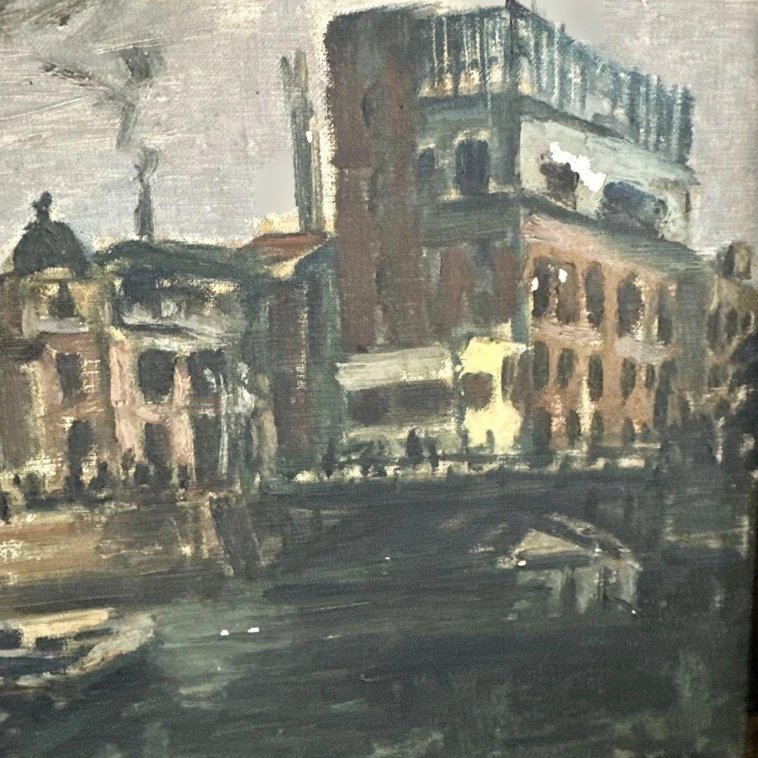 もっと瞬間的お値下げ❣️ヴィンテージ　味ありすぎる❣️油彩画 都市の風景