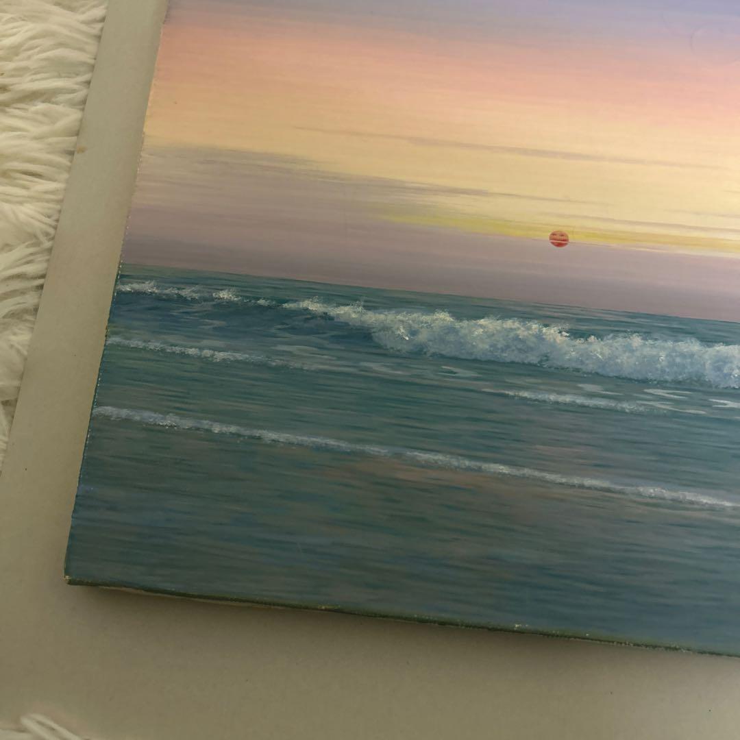 大槌隆 「夜明けの海」 絵画 油彩画 人気画家　サイン入り