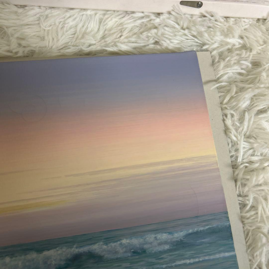 大槌隆 「夜明けの海」 絵画 油彩画 人気画家　サイン入り