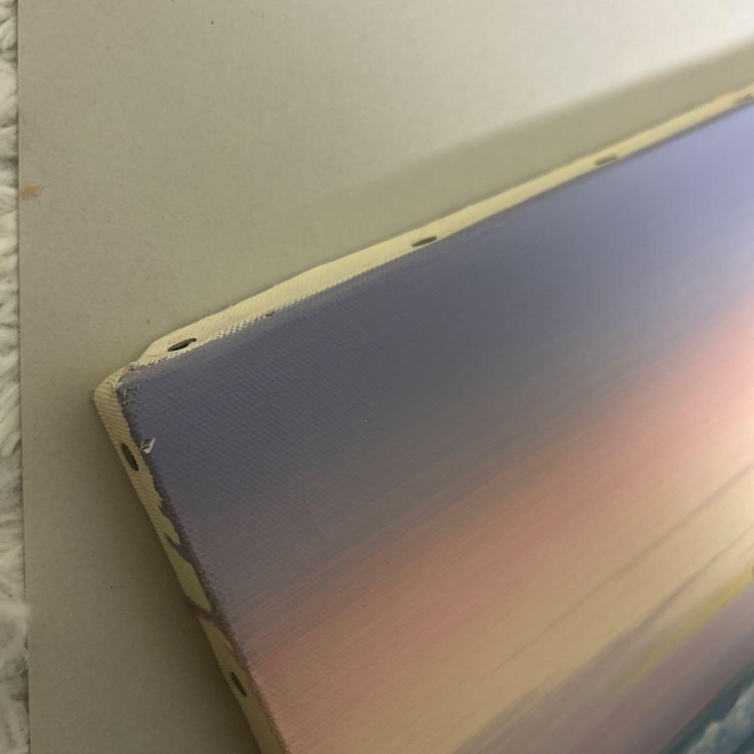 大槌隆 「夜明けの海」 絵画 油彩画 人気画家　サイン入り