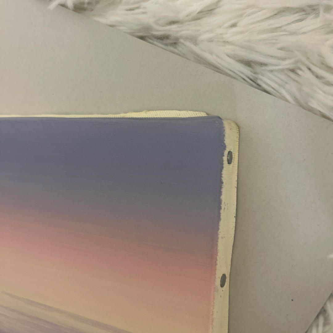 大槌隆 「夜明けの海」 絵画 油彩画 人気画家　サイン入り