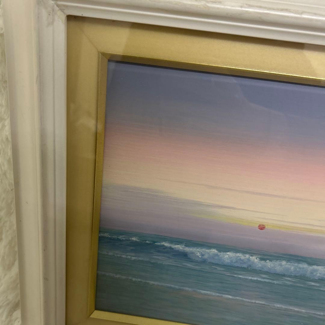 大槌隆 「夜明けの海」 絵画 油彩画 人気画家　サイン入り