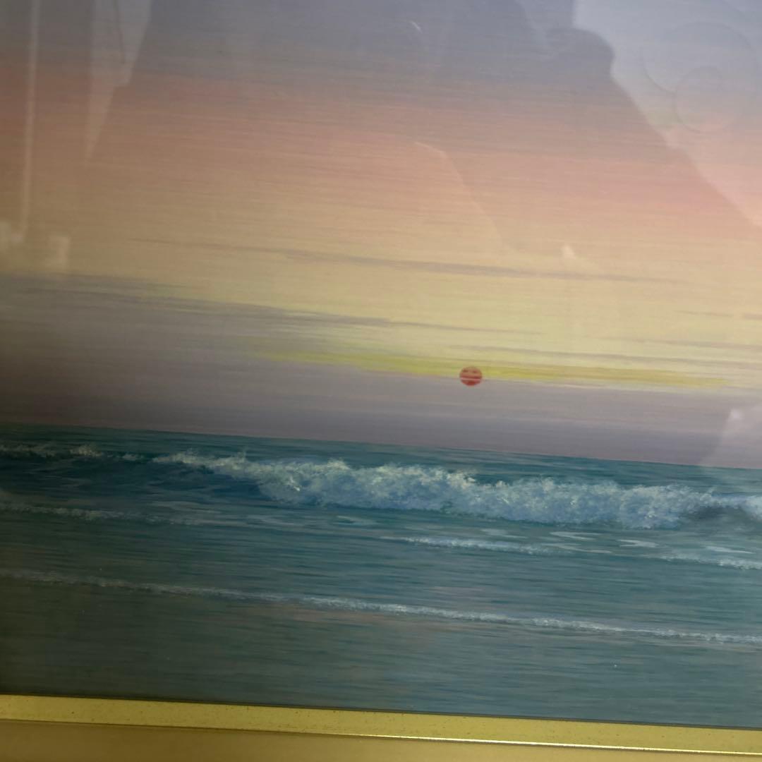 大槌隆 「夜明けの海」 絵画 油彩画 人気画家　サイン入り