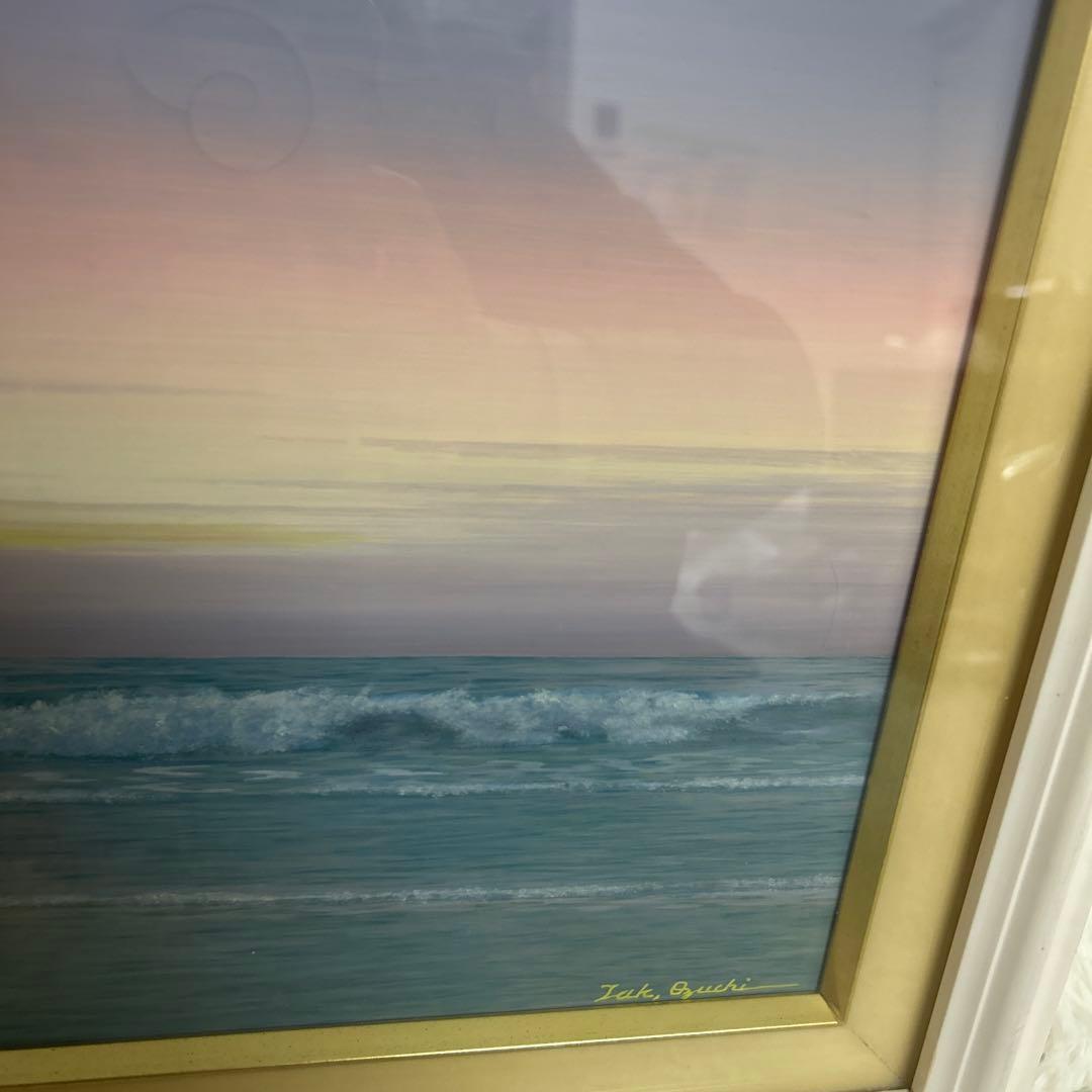 大槌隆 「夜明けの海」 絵画 油彩画 人気画家　サイン入り