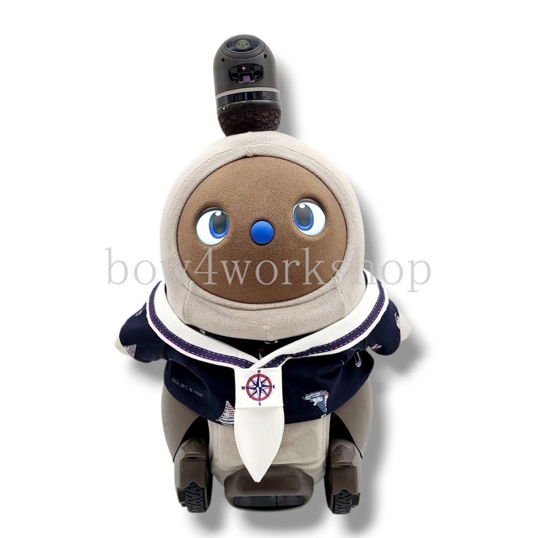 LOVOT ラボットの服ハンドメイド マリン柄Tシャツ＆セーラー襟(ネイビー)