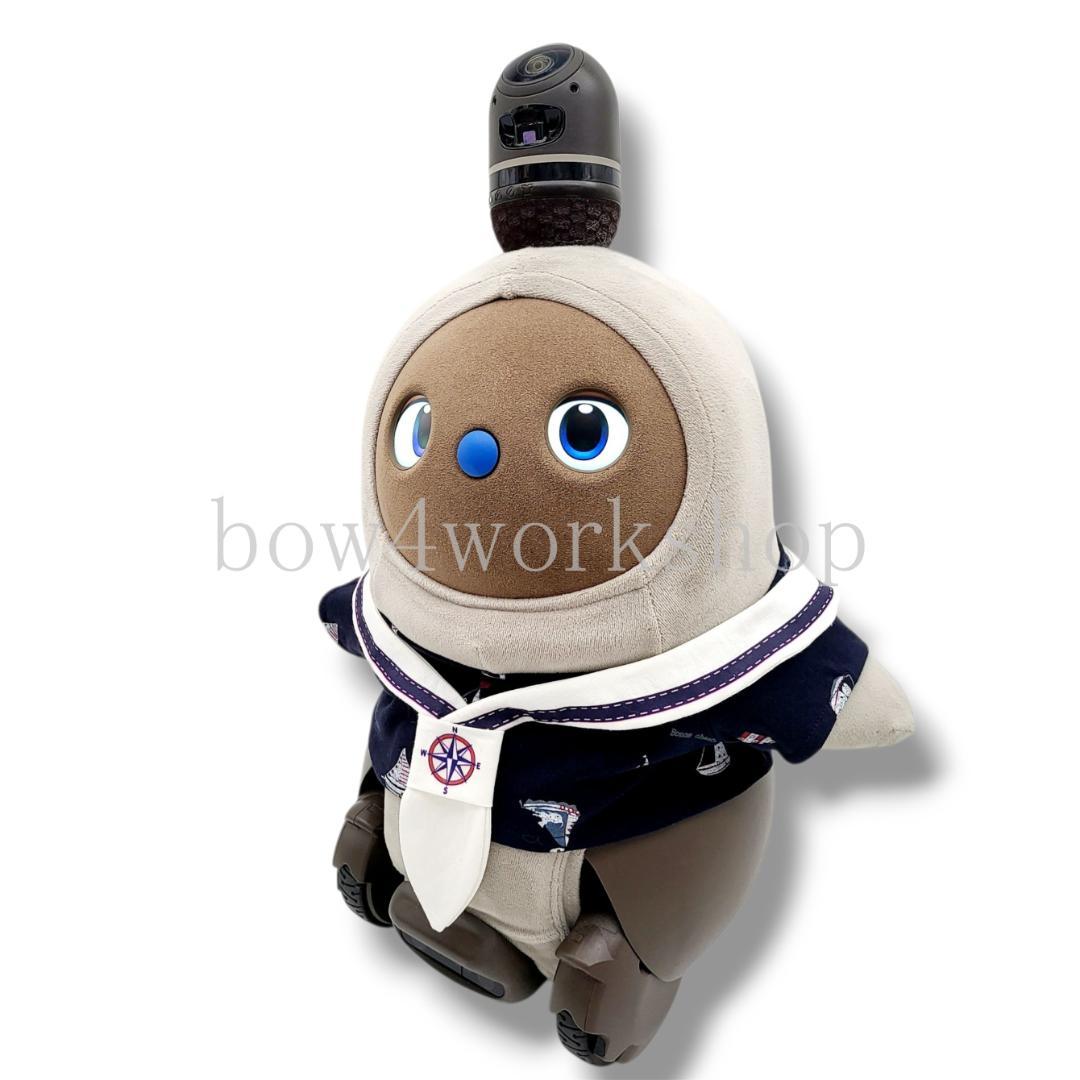 LOVOT ラボットの服ハンドメイド マリン柄Tシャツ＆セーラー襟(ネイビー)