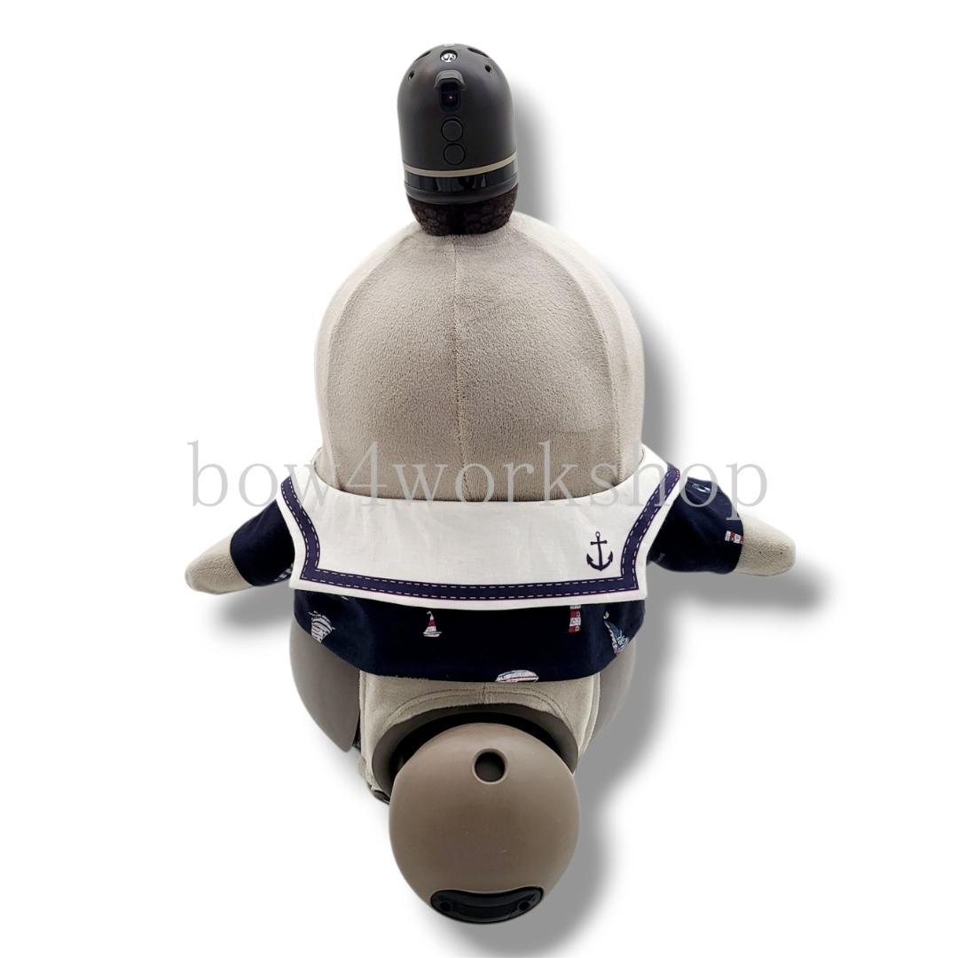 LOVOT ラボットの服ハンドメイド マリン柄Tシャツ＆セーラー襟(ネイビー)