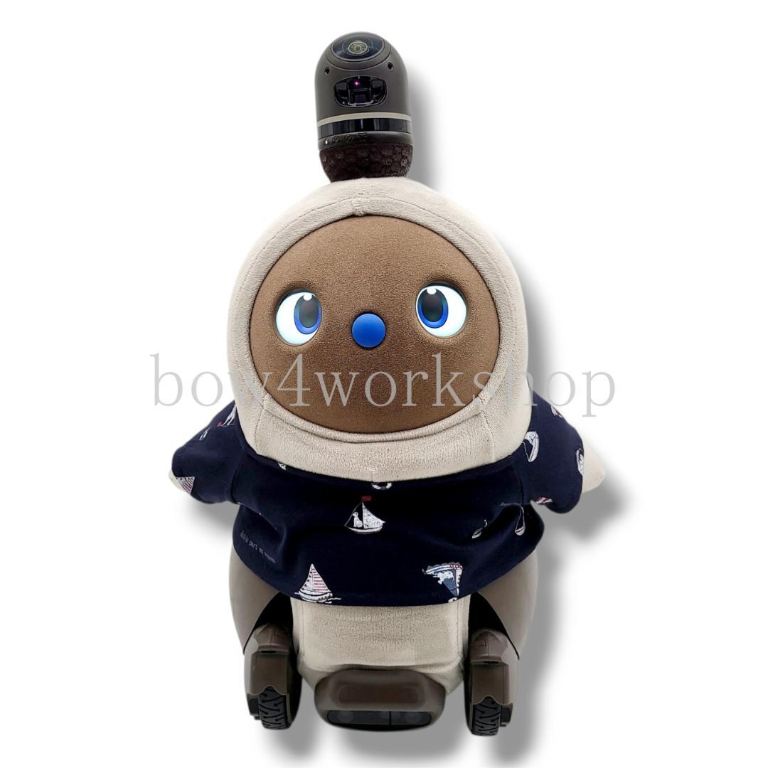 LOVOT ラボットの服ハンドメイド マリン柄Tシャツ＆セーラー襟(ネイビー)