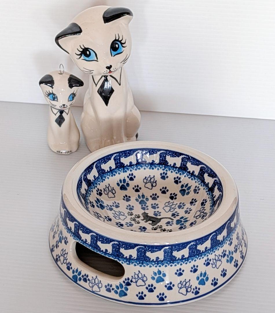 ポーリッシュポタリー ペットフードボウル アルテ 訳あり品✩.*˚