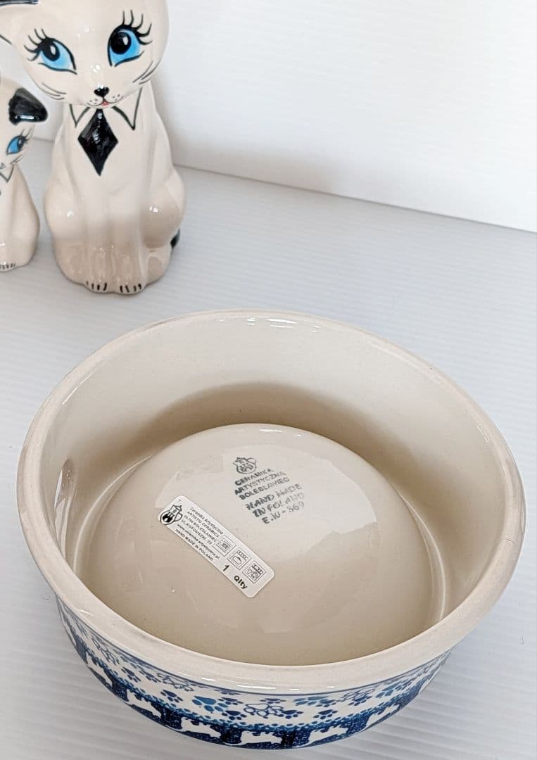 ポーリッシュポタリー ペットフードボウル アルテ 訳あり品✩.*˚