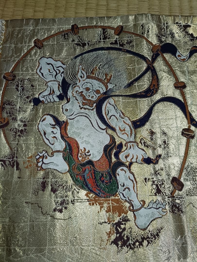 御卓飾 川島織物2点 京都西陣織 俵屋宗達筆風神雷神1点の3点セット