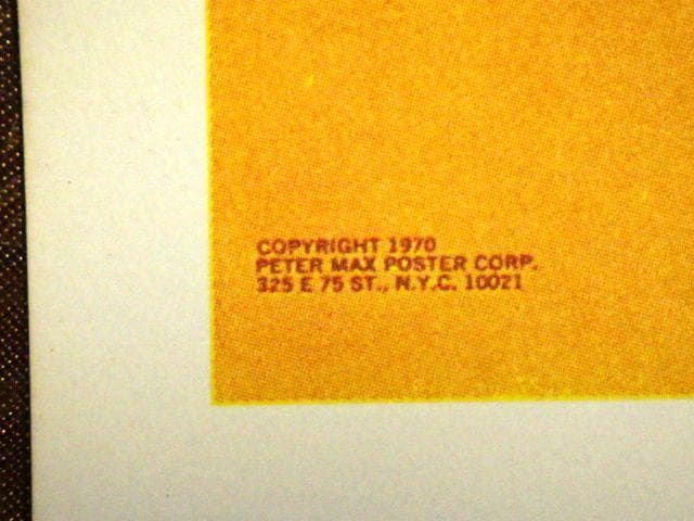 【限定値下】レア【1970年代】ピーターマックス ピースマーク＆鳩 ポスター
