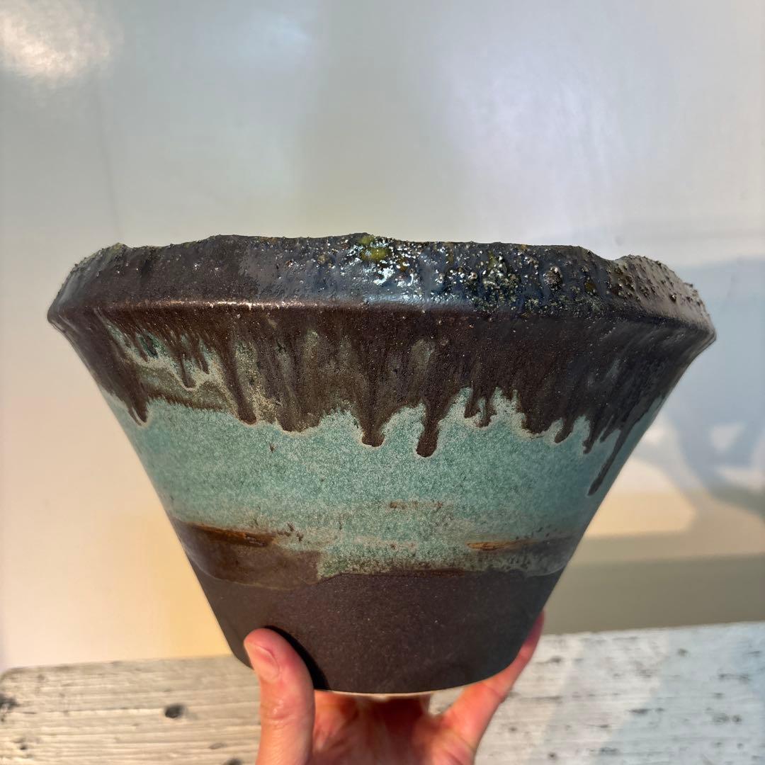 ●Large turquoise black POT No.0402