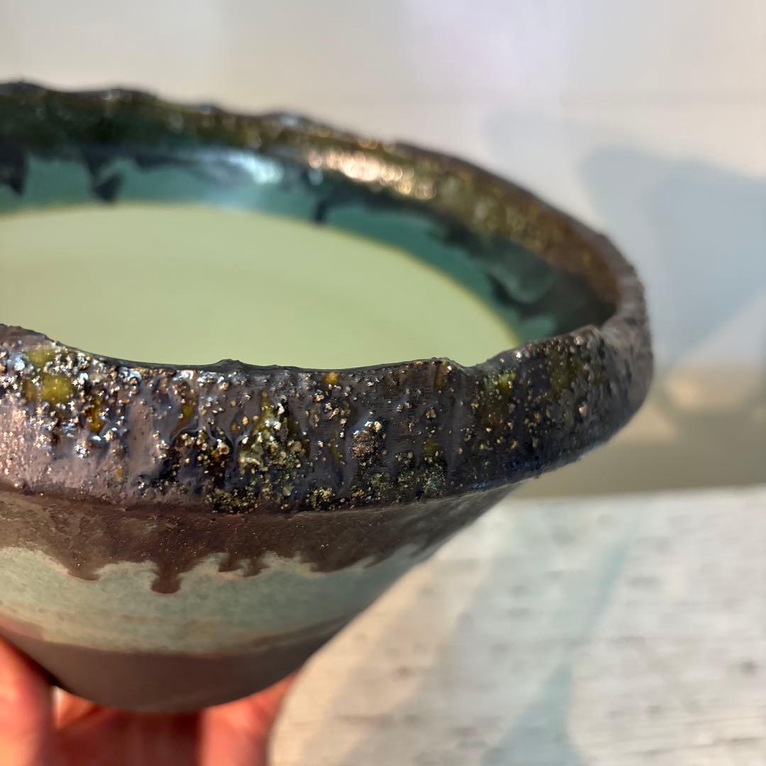 ●Large turquoise black POT No.0402