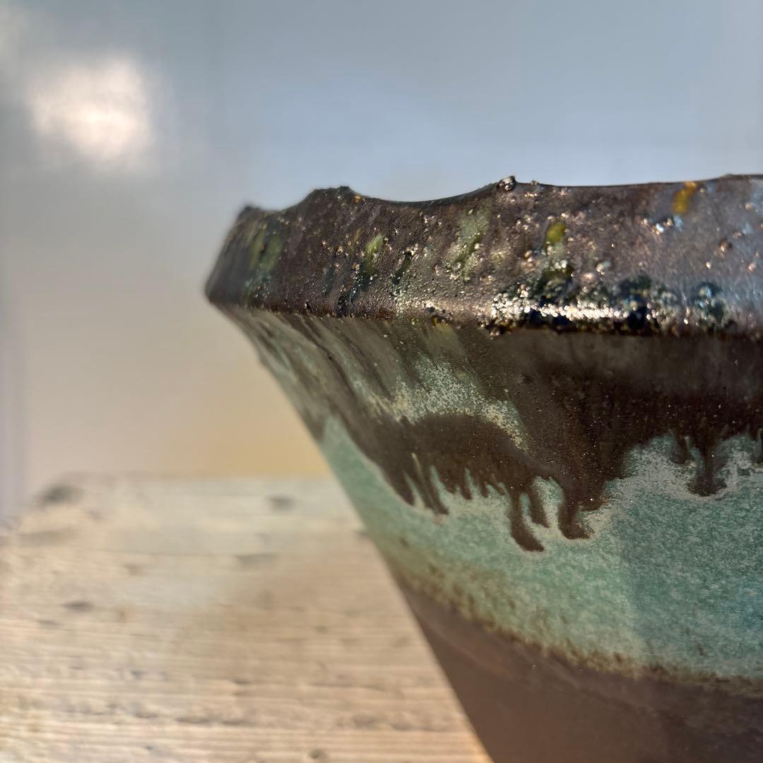 ●Large turquoise black POT No.0402