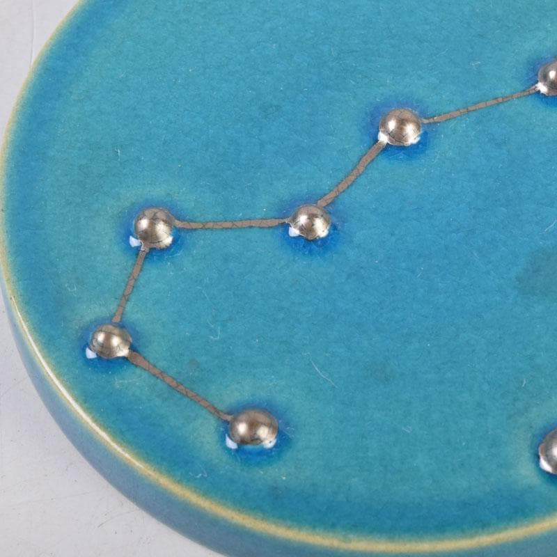 茶道具　日吉窯　加藤丈佳造　北斗七星鳥文　香合　共布共箱　V　8456