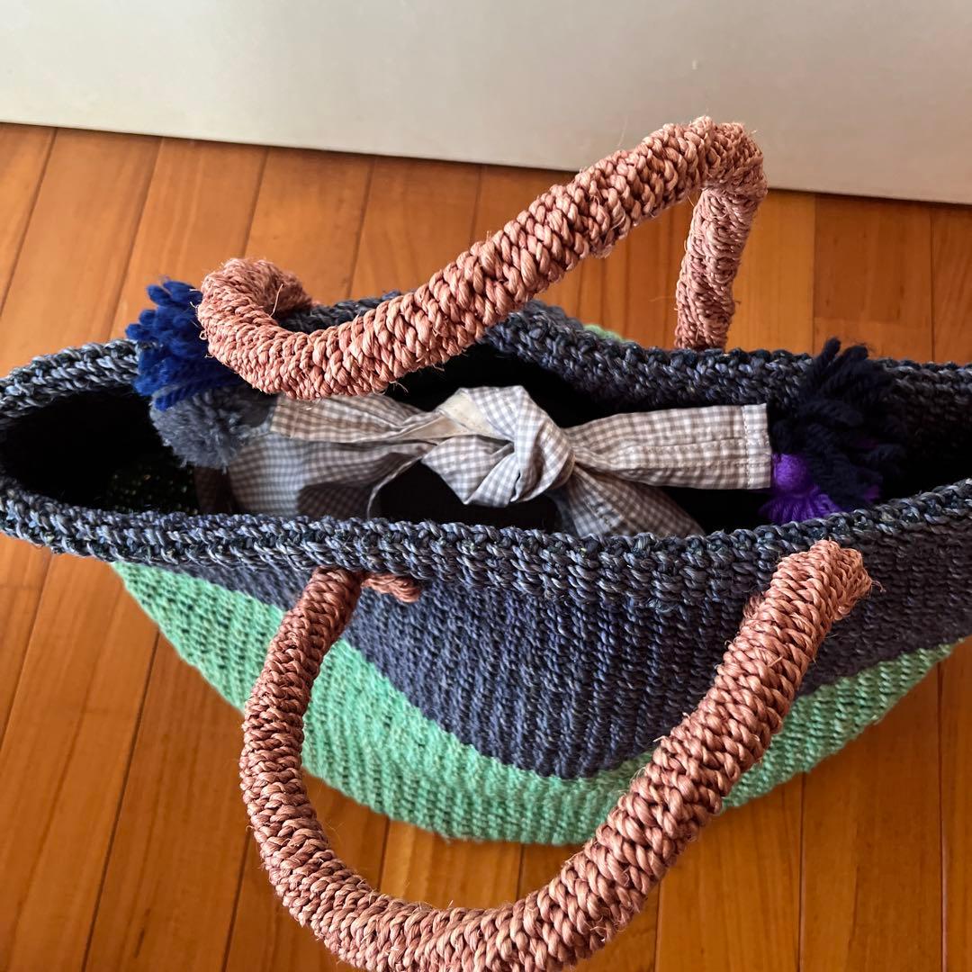 コムデギャルソントリコ　カラフルな編み込みかごバッグ