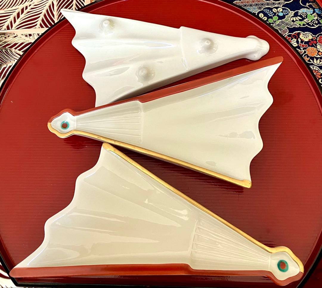 和食器セット　5名様用　25点 扇型皿　有田焼　陶峰窯　小鉢 鶴型　箸置　お椀