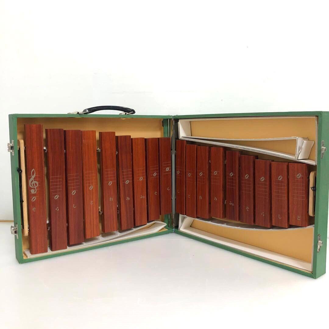 KAWAI 河合楽器製作所　折りたたみ式卓上木琴　18鍵　マレットつき