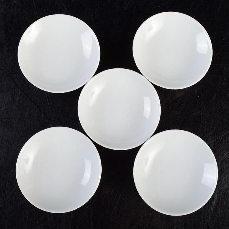 煎茶道具　京焼　土山恭仙作　色絵十草　小蓋碗　五客　時代箱付　V　R9629