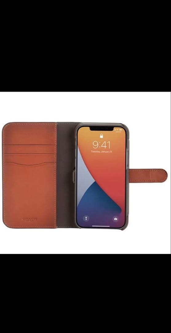 新品COACH iPhone13/14手帳型カバーシグネチャーコーチ／値下げ中⚠️