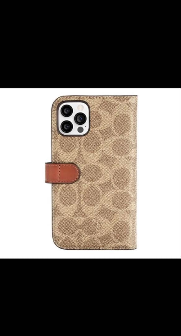 新品COACH iPhone13/14手帳型カバーシグネチャーコーチ／値下げ中⚠️