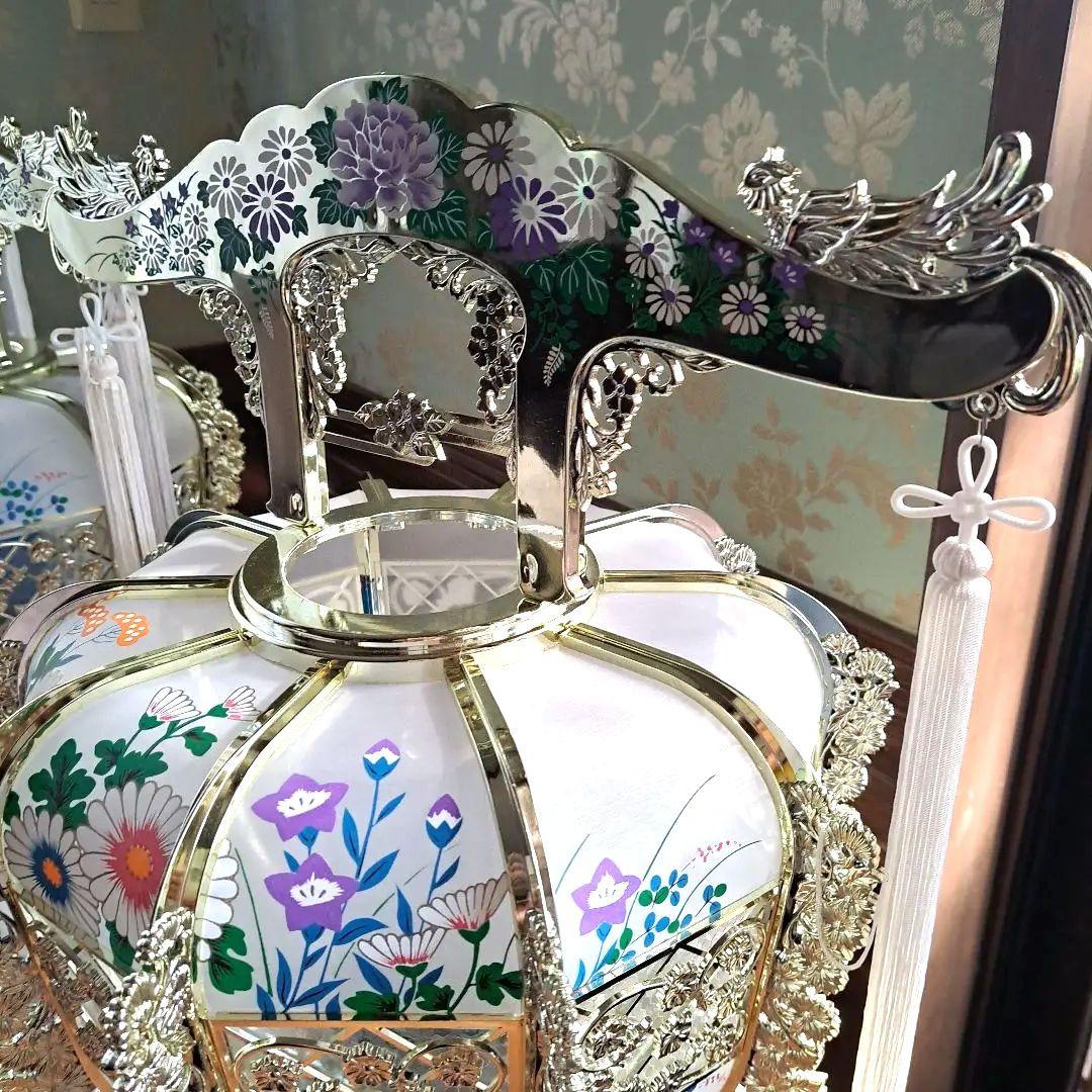 盆提灯　一対　ゴールド　高さ110cm