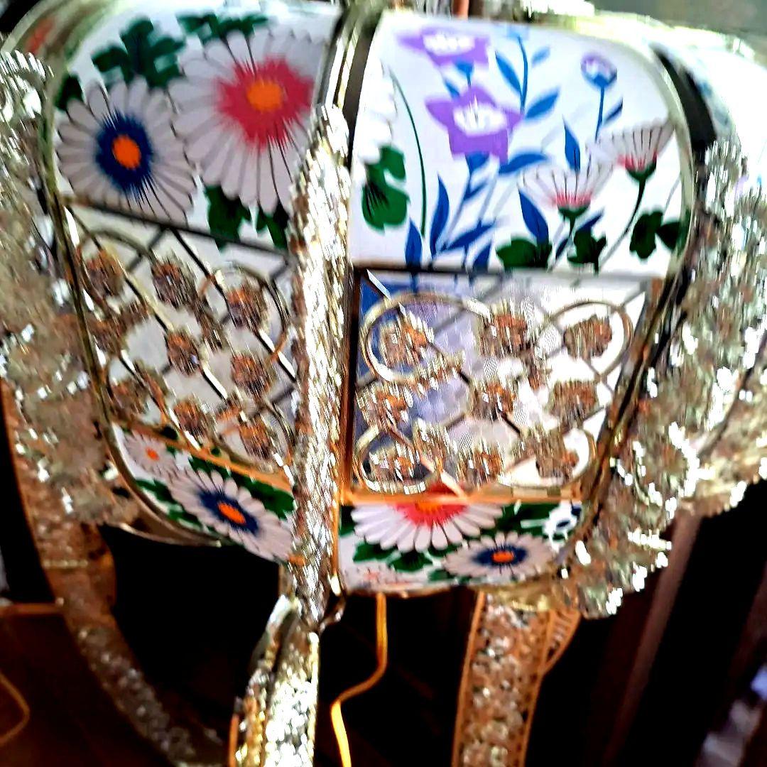 盆提灯　一対　ゴールド　高さ110cm